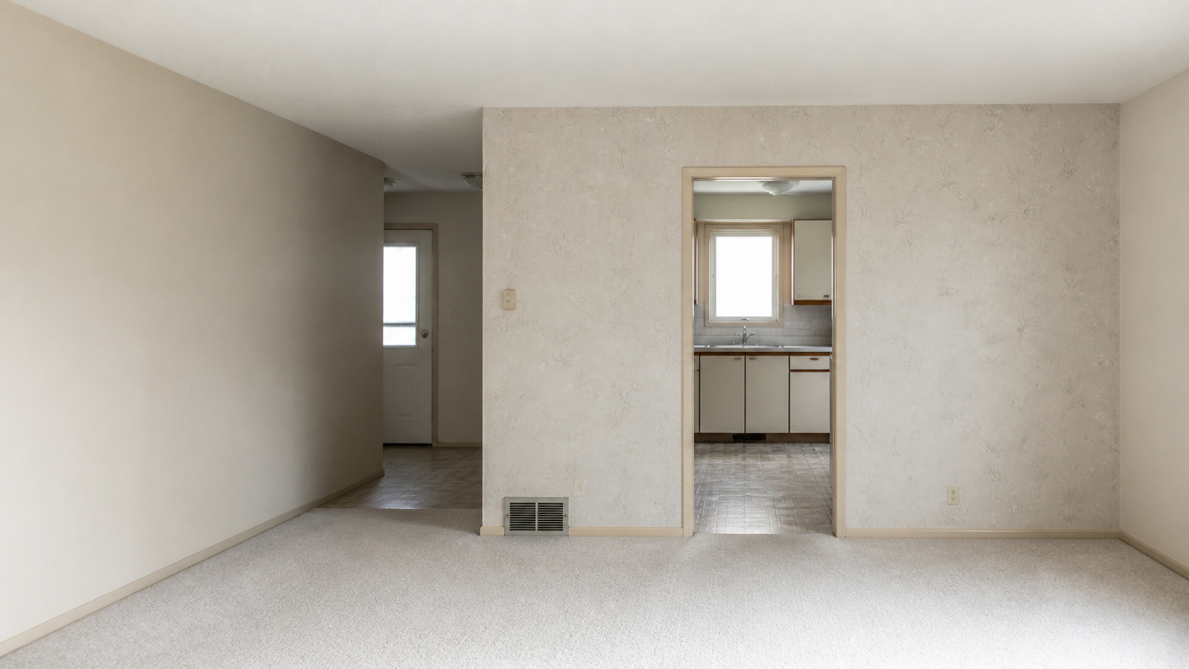 Partition wall before demolition